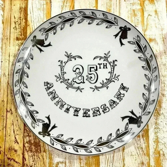 3/$10 Bundle Vintage Lefton China 25th Anniversary 9 3/8" 3697 Decorative Plate - Picture 1 of 3